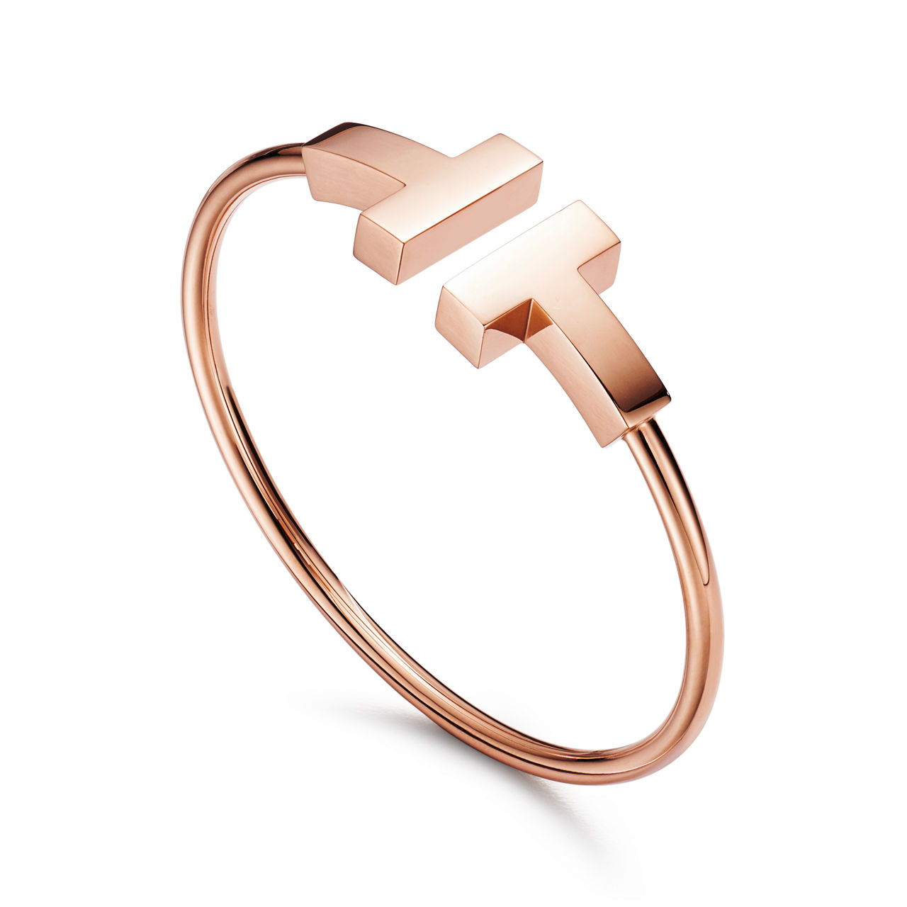 Tiffany T:Wide Wire Bracelet in Rose Gold image number 2