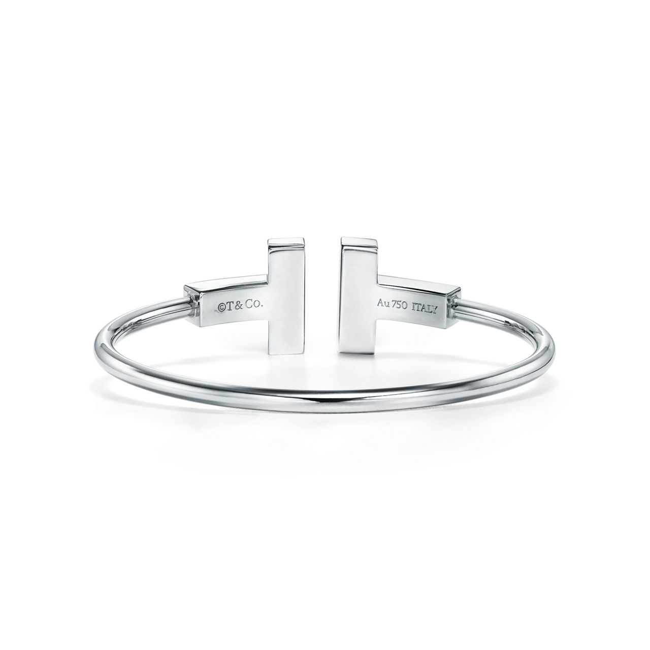 Tiffany T:Wide Wire Bracelet in White Gold image number 3