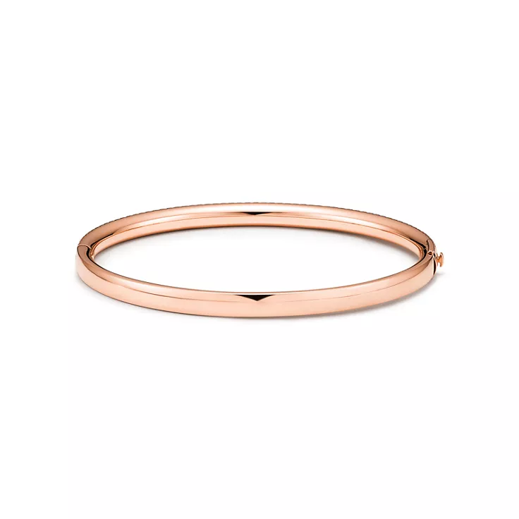Tiffany Metro:Three-row Hinged Bangle in Rose Gold with Diamonds, 4