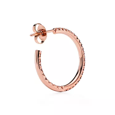 Tiffany Metro:Hoop Earrings in Rose Gold with Diamonds, Medium, 3