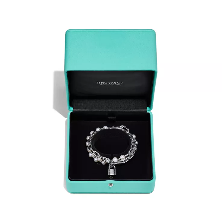Tiffany HardWear:Pearl Lock Bracelet in Silver, Medium, 4