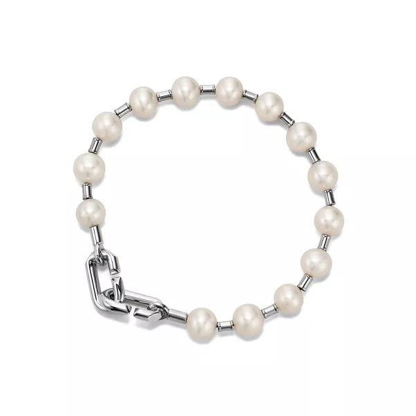 Perlenarmband in Silber, 7–8 mm