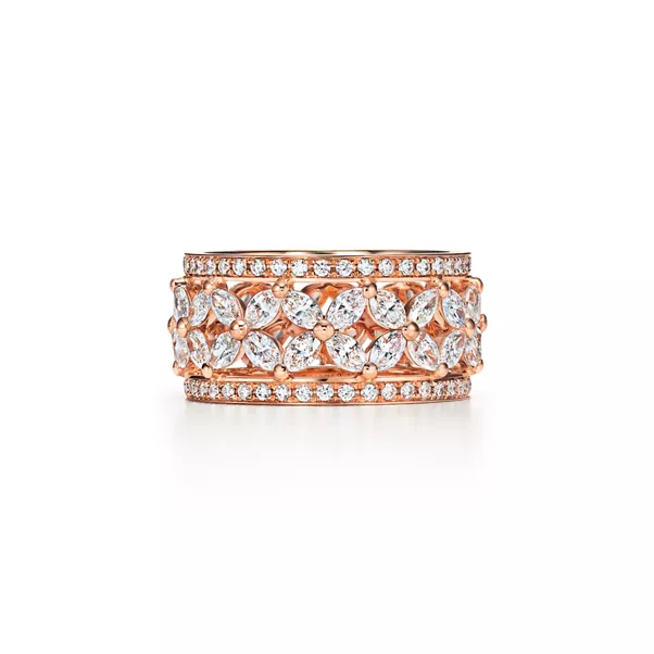 Diamond Band Ring in 18k Rose Gold