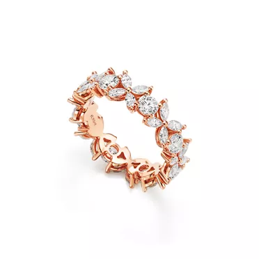 Tiffany Victoria®:Alternating Diamond Band Ring in 18k Rose Gold, 2