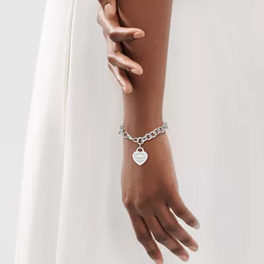 Return to Tiffany&reg;:Heart Tag Charm Bracelet in Silver, 2