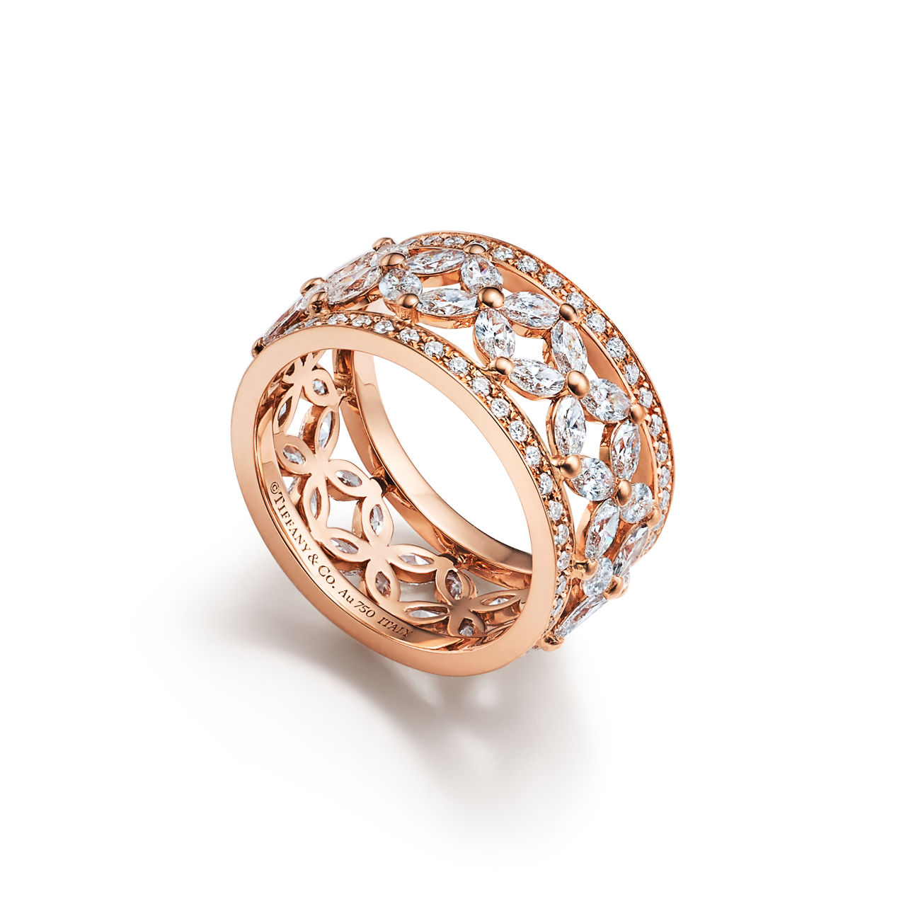 Tiffany Victoria®:Diamond Band Ring in 18k Rose Gold image number 2