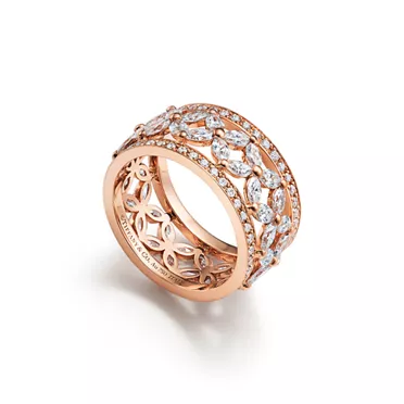 Tiffany Victoria®:Diamond Band Ring in 18k Rose Gold, 2