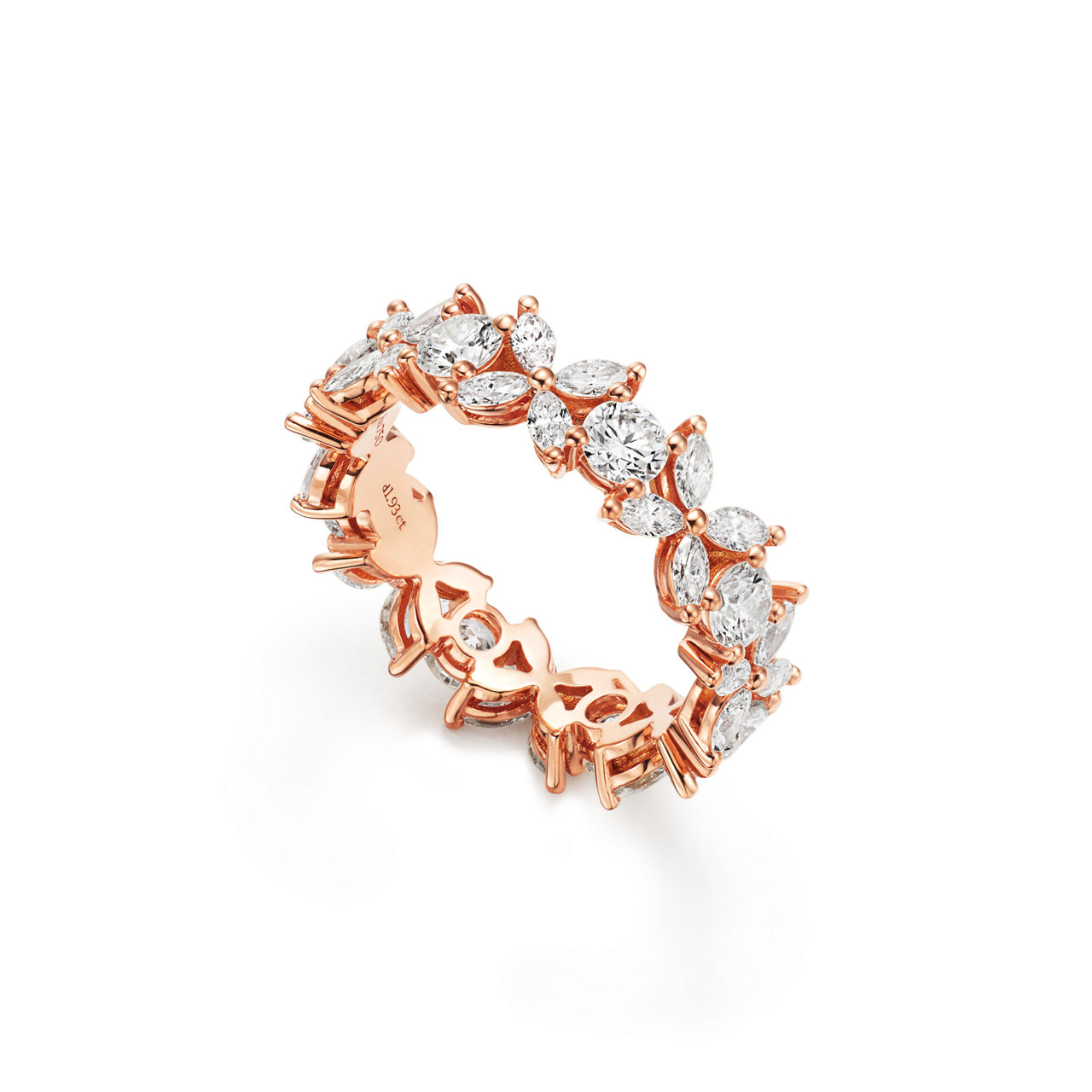 Tiffany Victoria®:Diamant-Ehering mit abwechselndem Muster in 18 Karat Roségold Bildnummer 2