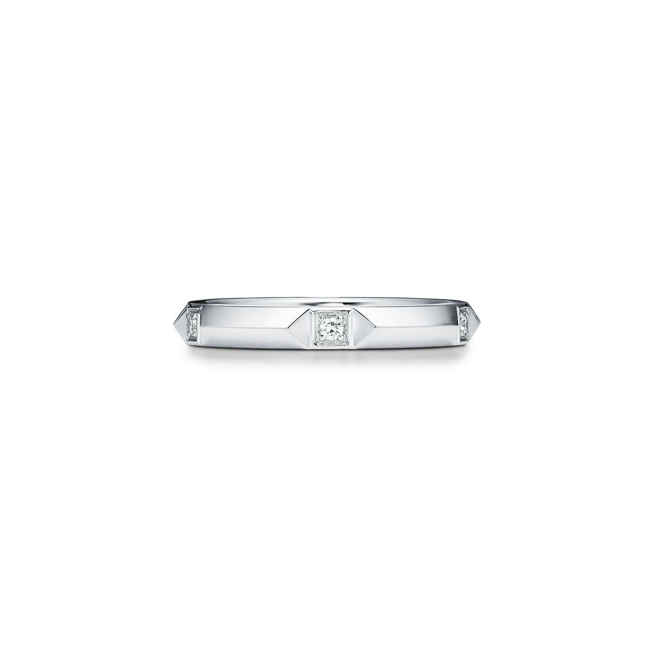 Band Ring in Platinum with Diamonds, 2.5 mm Wide