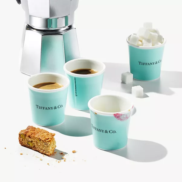 Tiffany Espresso Cups in Bone China, Set of Four