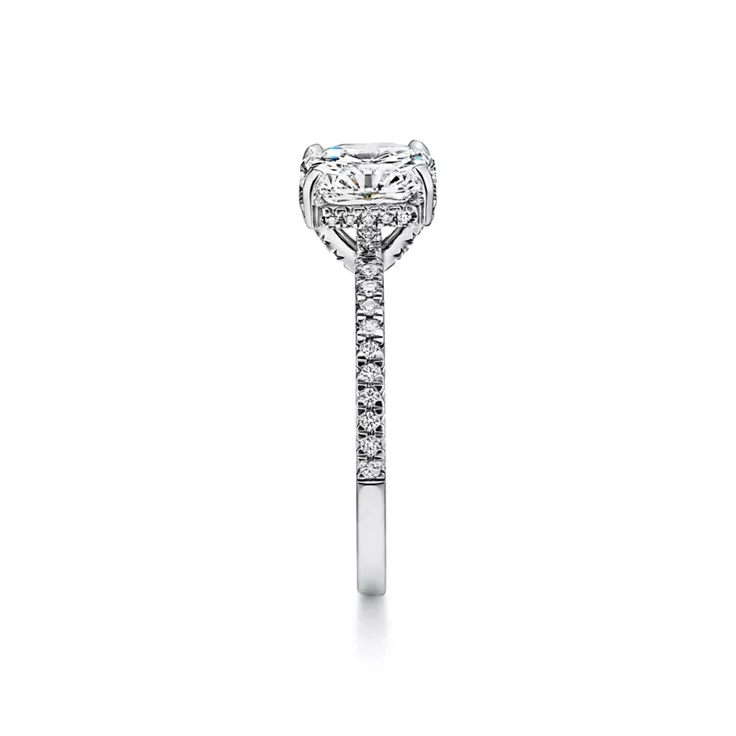 Tiffany True®: Engagement Ring with a Tiffany True® Diamond and a Platinum Diamond Band, 4