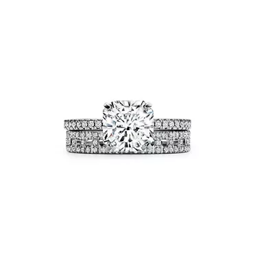 Tiffany True®: Engagement Ring with a Tiffany True® Diamond and a Platinum Diamond Band, 6