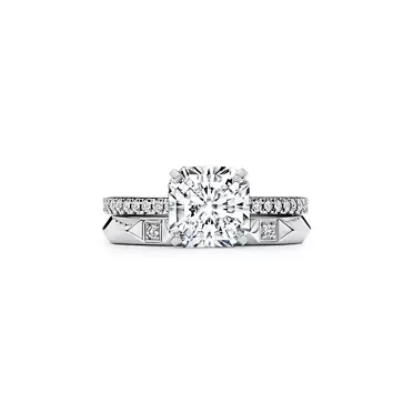 Tiffany True®: Engagement Ring with a Tiffany True® Diamond and a Platinum Diamond Band, 7