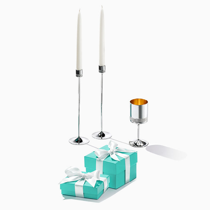 Diamond Point:Candlesticks in Sterling Silver image number 1