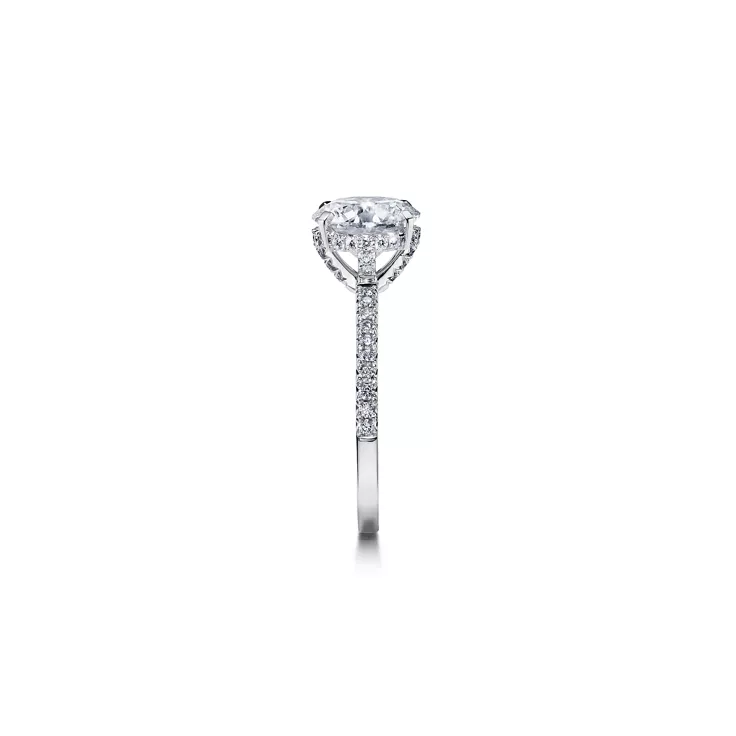 Tiffany True&reg;:Engagement Ring with a Round Brilliant Diamond and a Platinum Diamond Band, 5