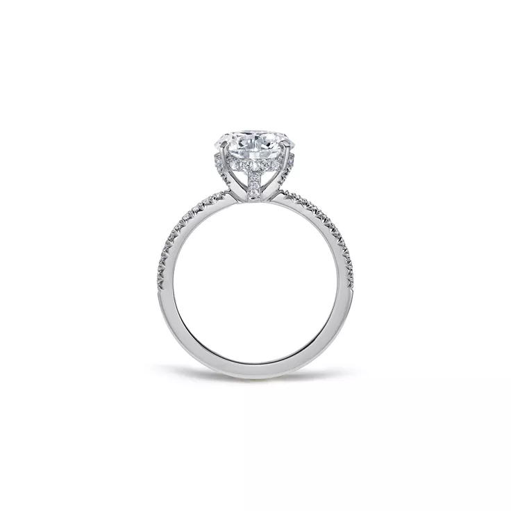 Tiffany True®:Engagement Ring with a Round Brilliant Diamond and a Platinum Diamond Band, 4