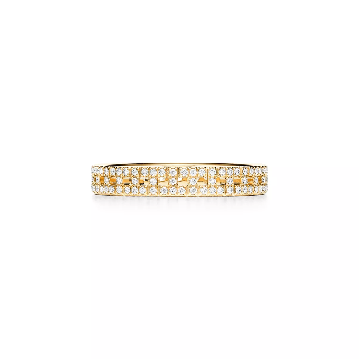 True Narrow Ring in Gold with Pav&eacute; Diamonds