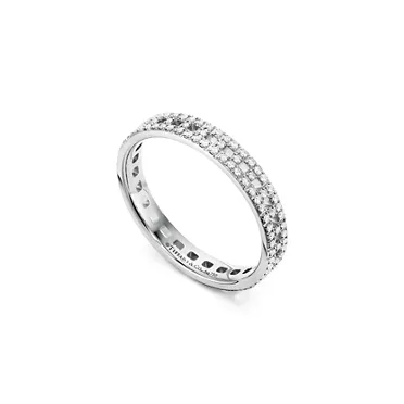 Tiffany T:True Narrow Ring in White Gold with Pavé Diamonds, 3