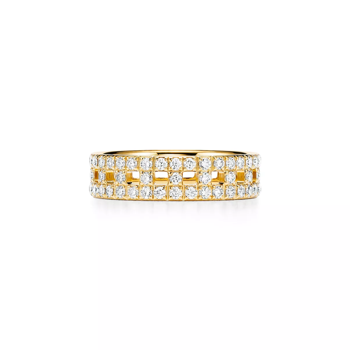 True Wide Ring in Gold with Pav&eacute; Diamonds