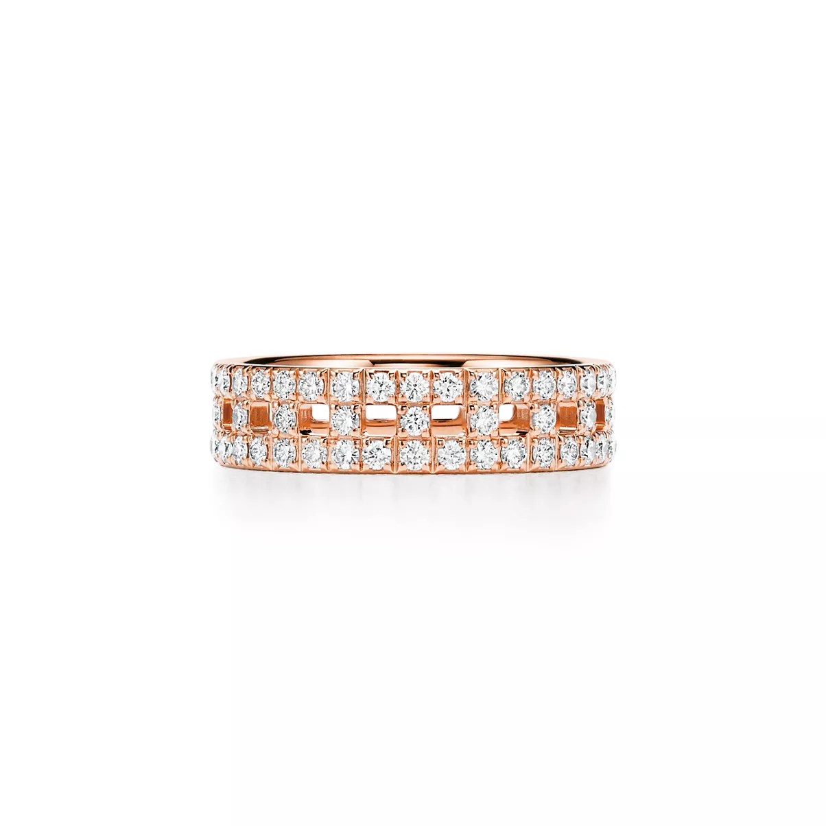 True Wide Ring in Rose Gold with Pav&eacute; Diamonds