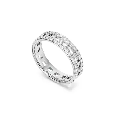 Tiffany T:True Wide Ring in White Gold with Pavé Diamonds, 3