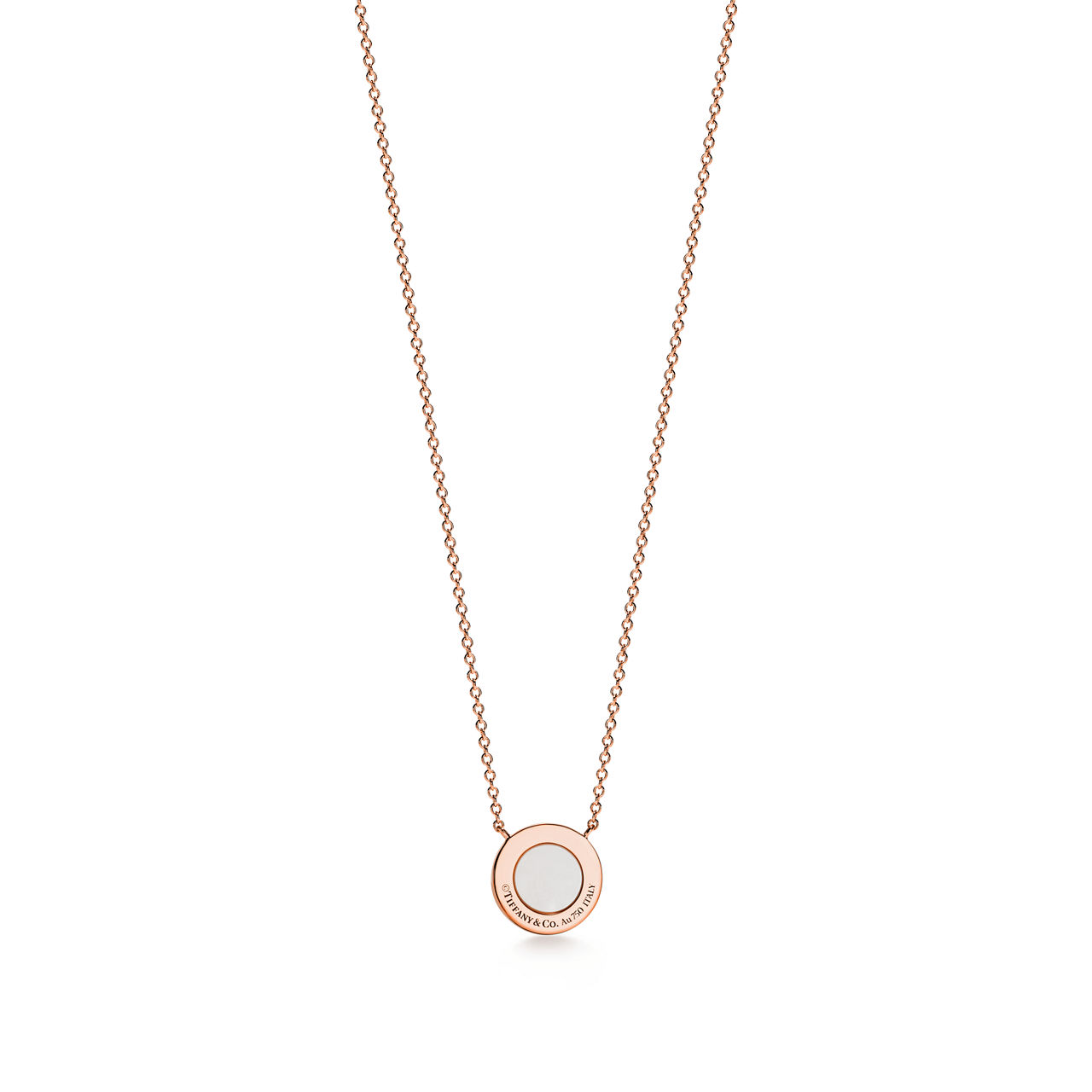 Tiffany T:Diamond and Mother-of-pearl Circle Pendant in Rose Gold image number 2