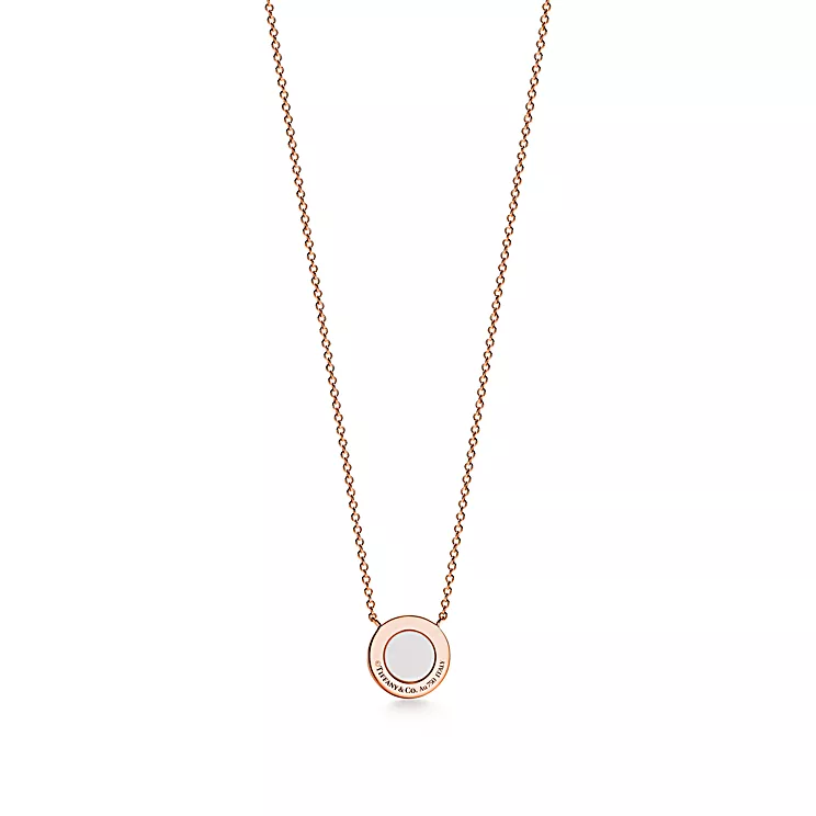 Tiffany T:다이아몬드 및 마더 오브 펄 서클 펜던트, 18K 로즈 골드, 40.6~45.7cm 이미지 번호 2