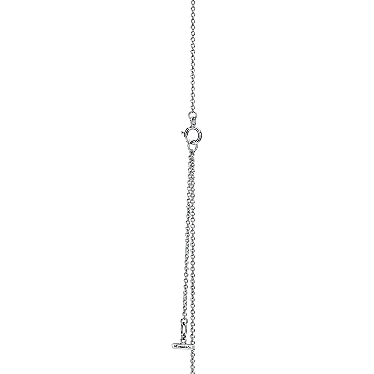 Tiffany T:다이아몬드 및 터쿼이즈 서클 펜던트, 18K 화이트 골드, 40.6~45.7cm 이미지 번호 3
