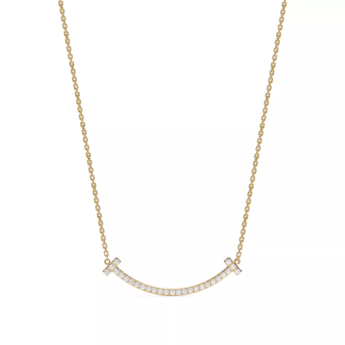 Medium Smile Pendant in Gold with Diamonds