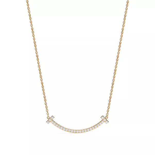 Medium Smile Anhänger in Gold mit Diamanten