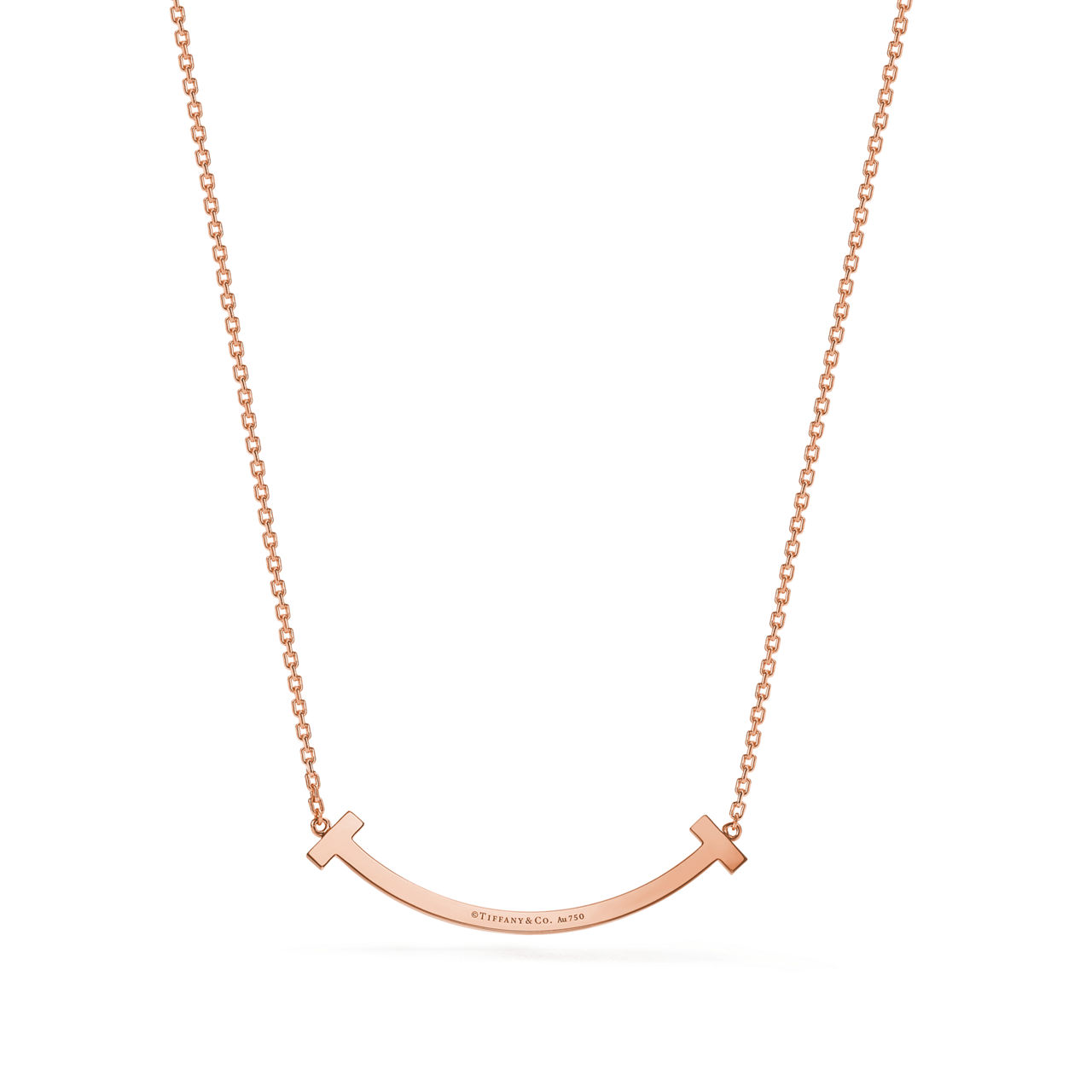 Tiffany T:Medium Smile Pendant in Rose Gold with Diamonds image number 2