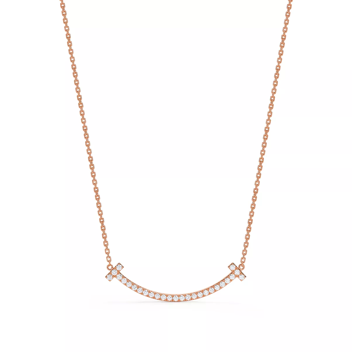 Medium Smile Pendant in Rose Gold with Diamonds