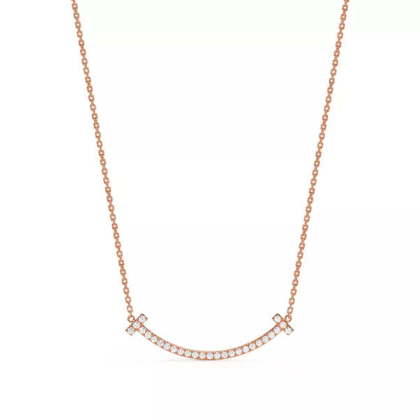 Medium Smile Anhänger in Roségold mit Diamanten