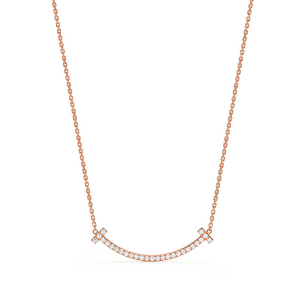 Tiffany T:Medium Smile Anhänger in Roségold mit Diamanten