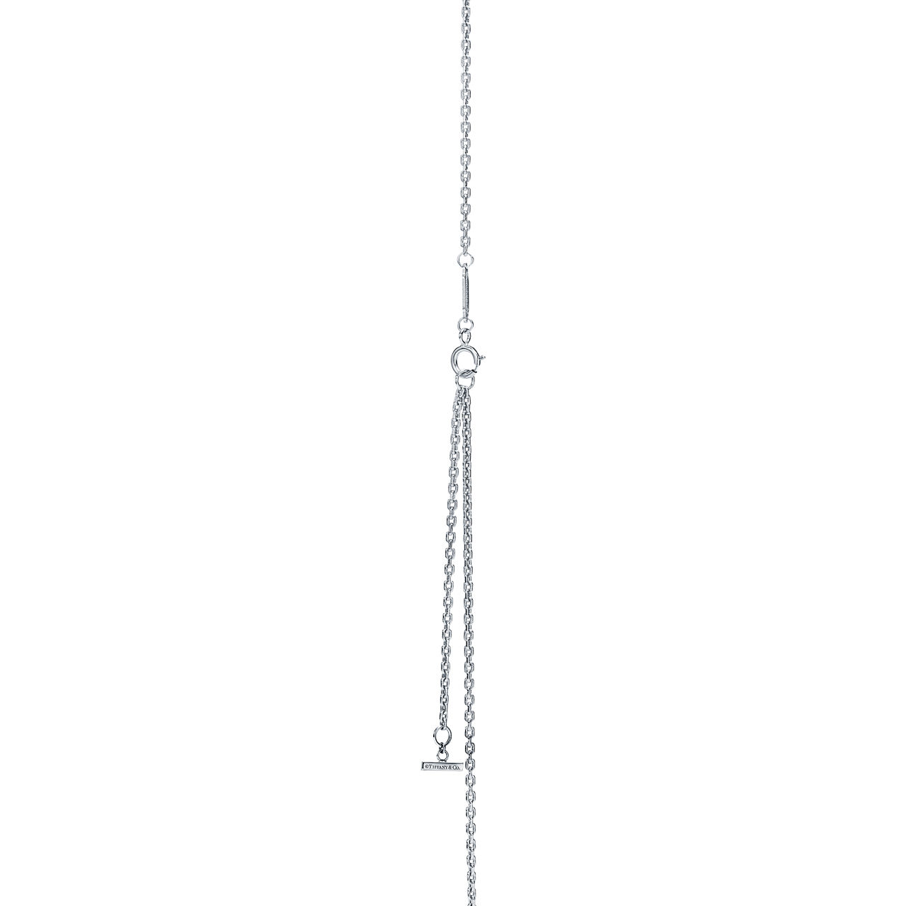 Tiffany T:Medium Smile Pendant in White Gold with Diamonds image number 3