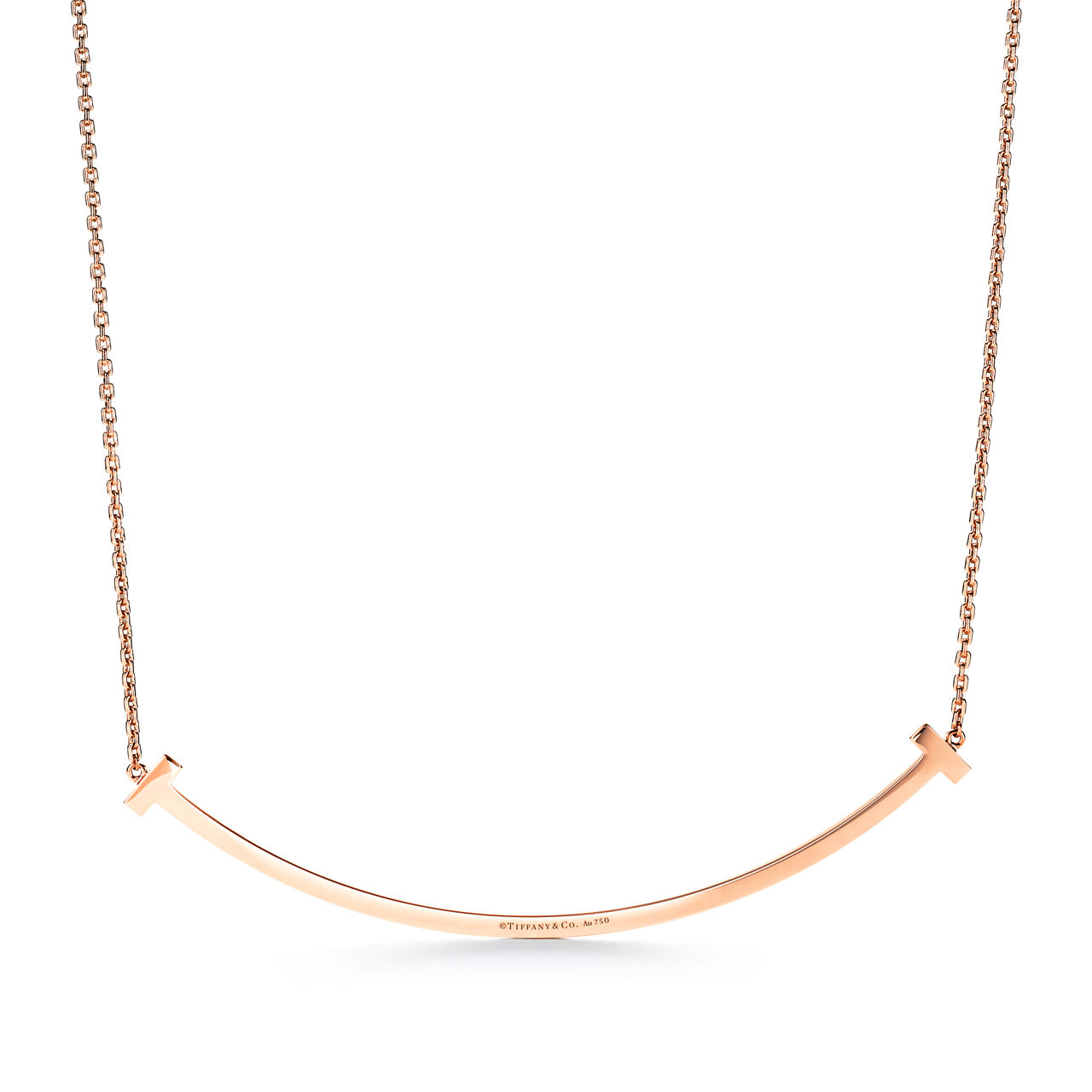 Tiffany T:Extra Large Smile Pendant in 18k Rose Gold in Rose Gold image number 2