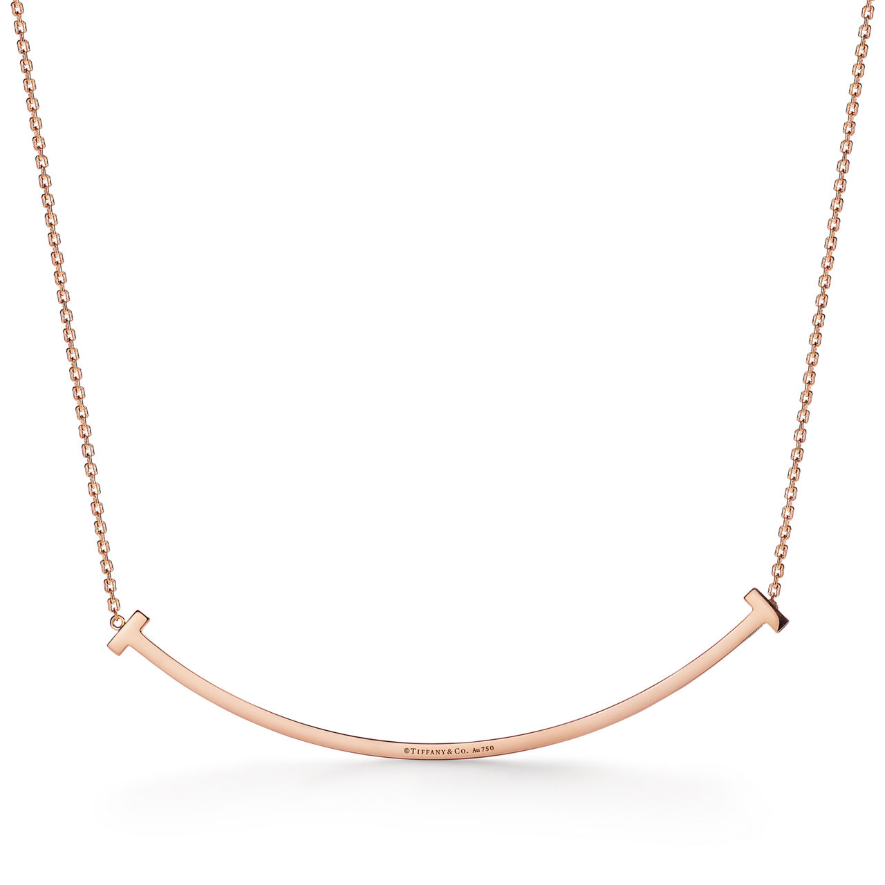 Tiffany T: Extra Large Smile Pendant in Rose Gold with Diamonds image number 2