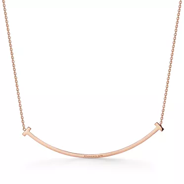 Tiffany T: Extra Large Smile Pendant in Rose Gold with Diamonds, 2