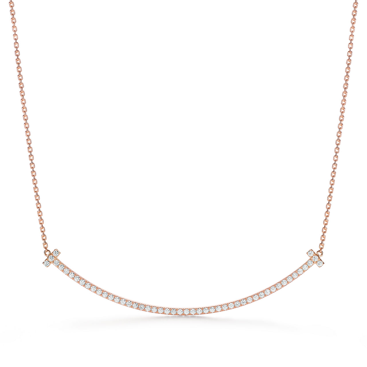 Tiffany T: Extra Large Smile Pendant in Rose Gold with Diamonds image number 0