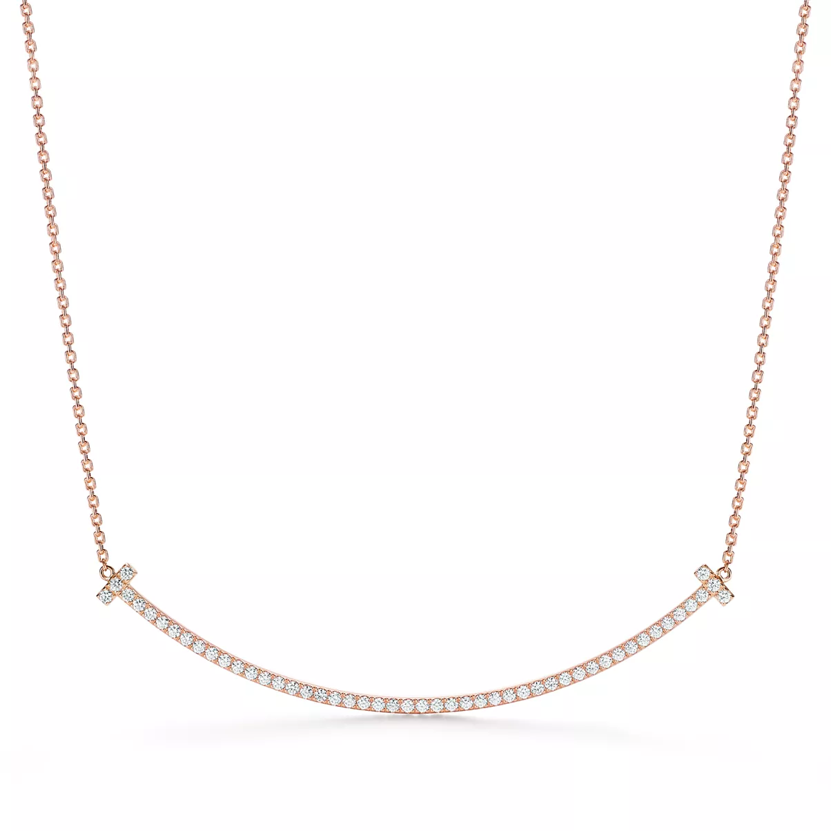  Extra Large Smile Pendant in Rose Gold with Diamonds