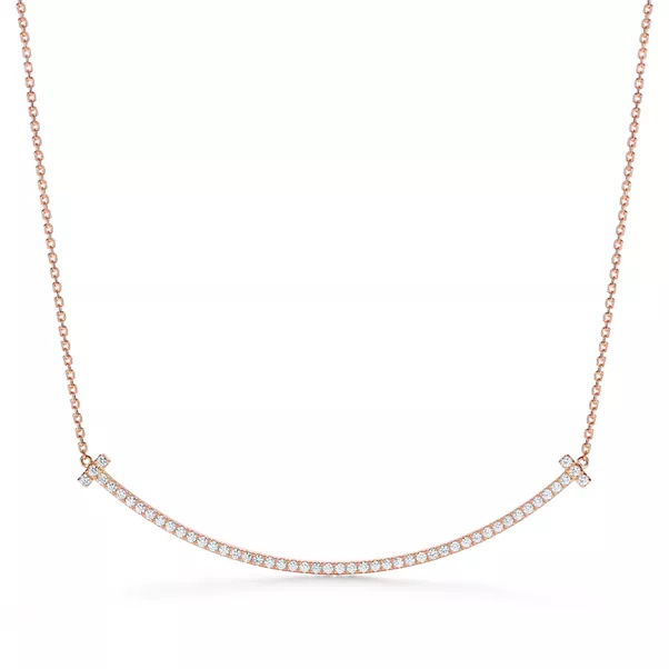 Extragroßer Smile-Anhänger in Roségold mit Diamanten