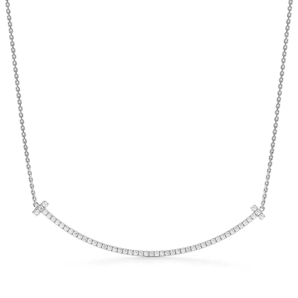 Extra Large Smile Pendant in White Gold with Diamonds