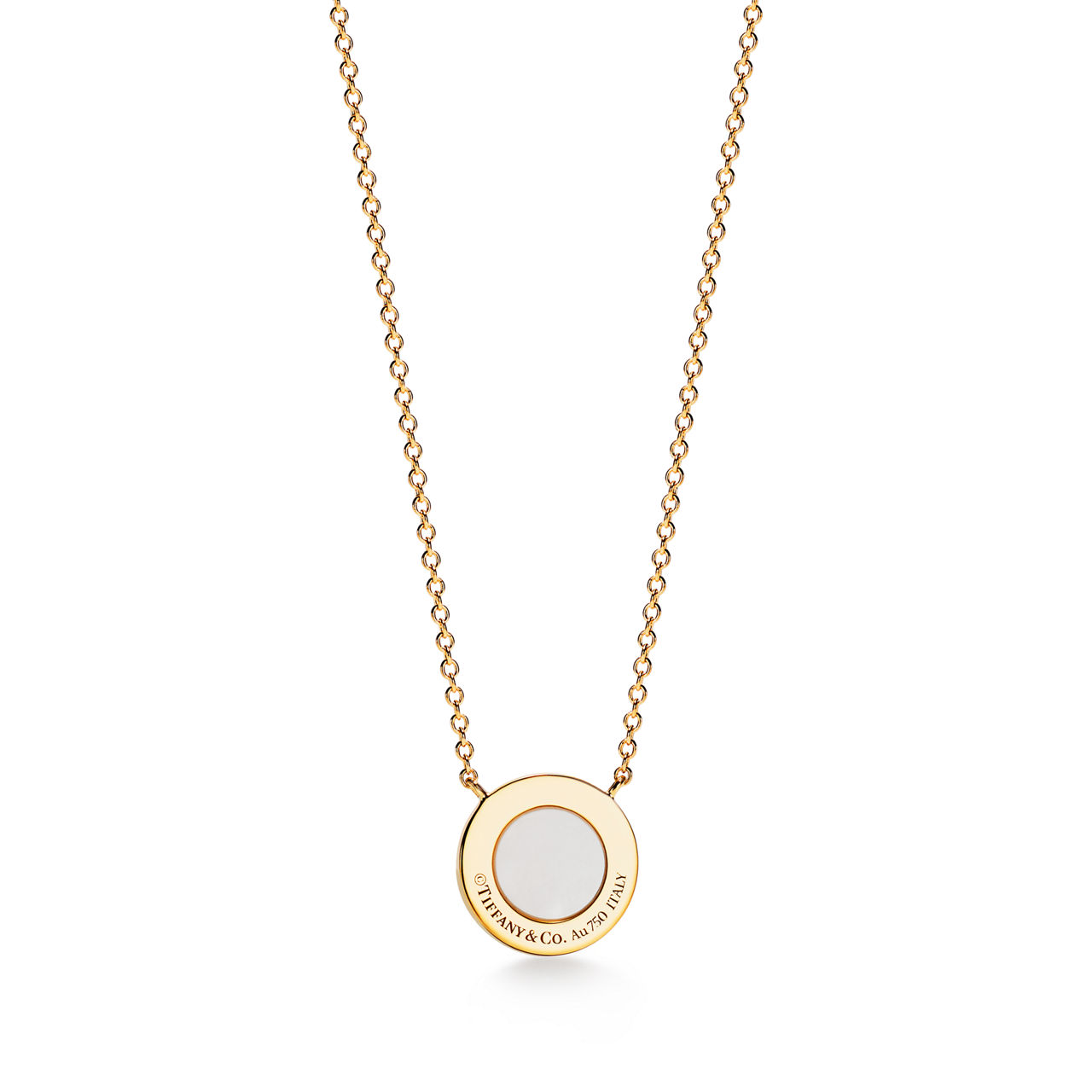 Tiffany T:Diamond and Mother-of-pearl Circle Pendant in Yellow Gold image number 2