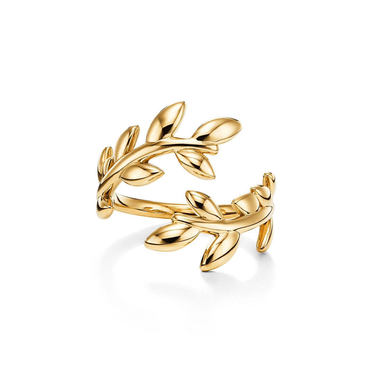 Olive Leaf versetzter Ring in Gelbgold