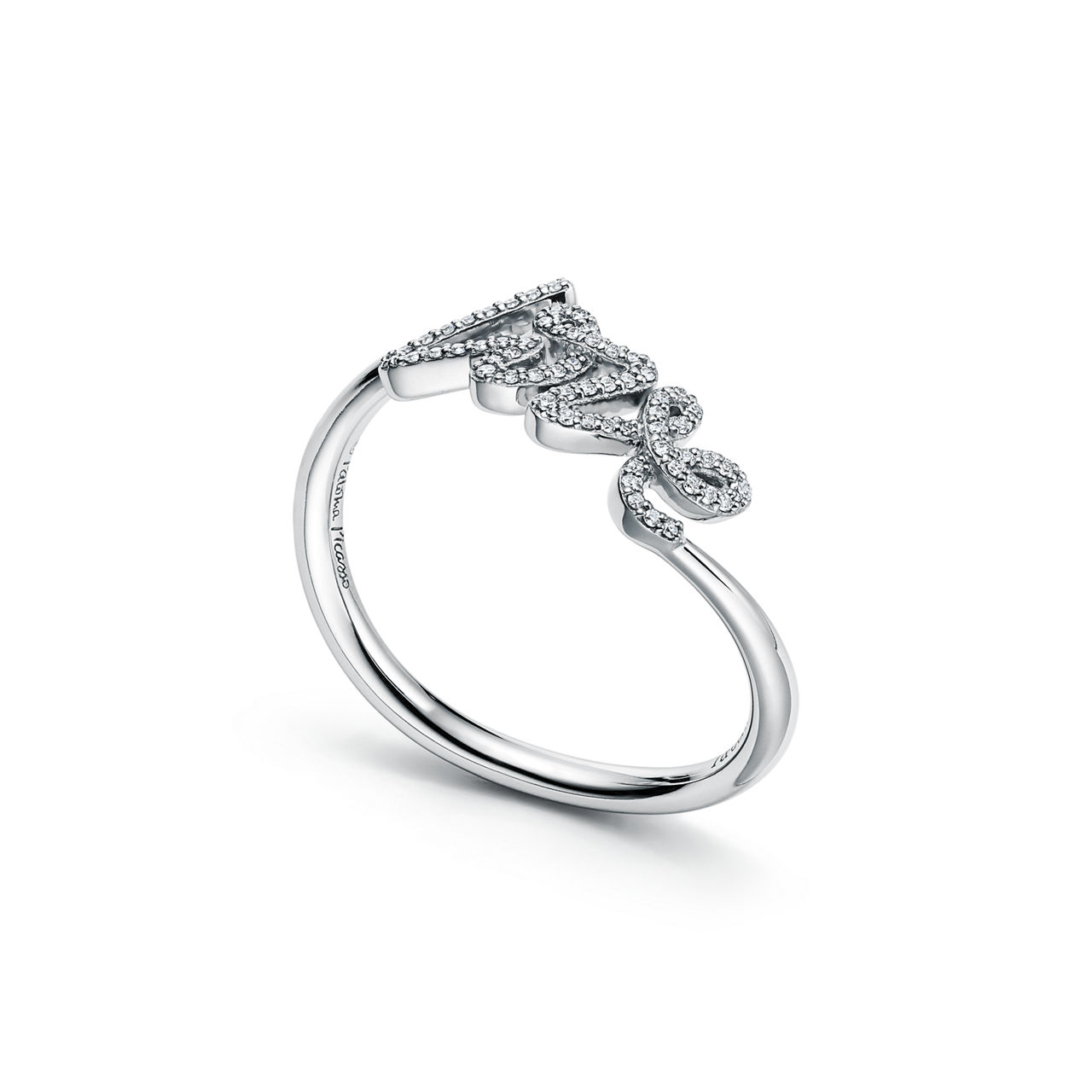 Paloma's Graffiti:Love Ring in White Gold with Diamonds, Mini image number 2