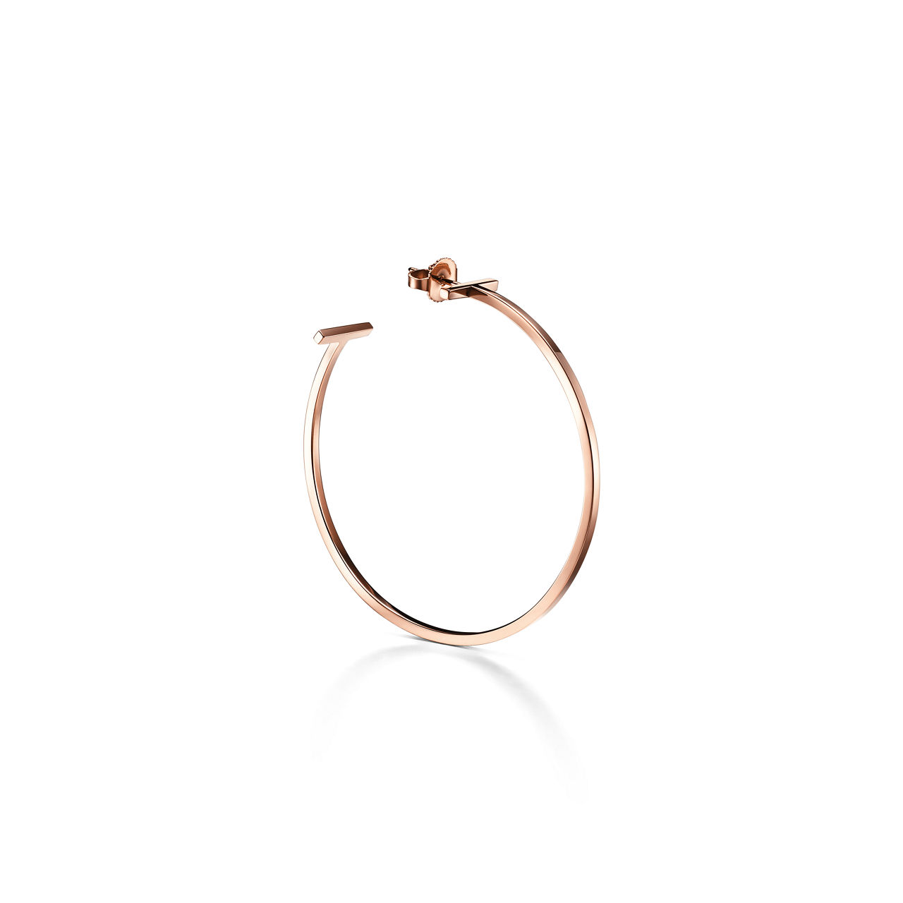 Tiffany T:Wire Hoop Earrings in Rose Gold image number 2