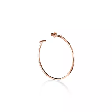 Tiffany T:Wire Hoop Earrings in Rose Gold, 2