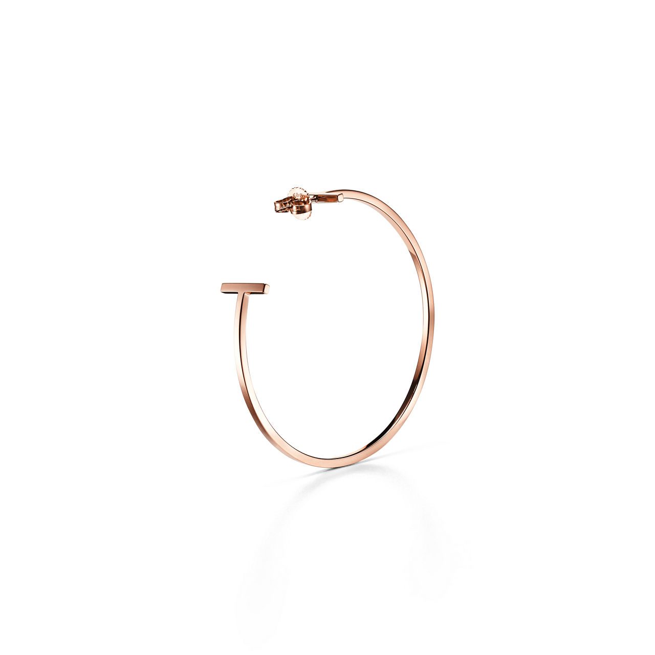 Tiffany T:Wire Hoop Earrings in Rose Gold image number 3