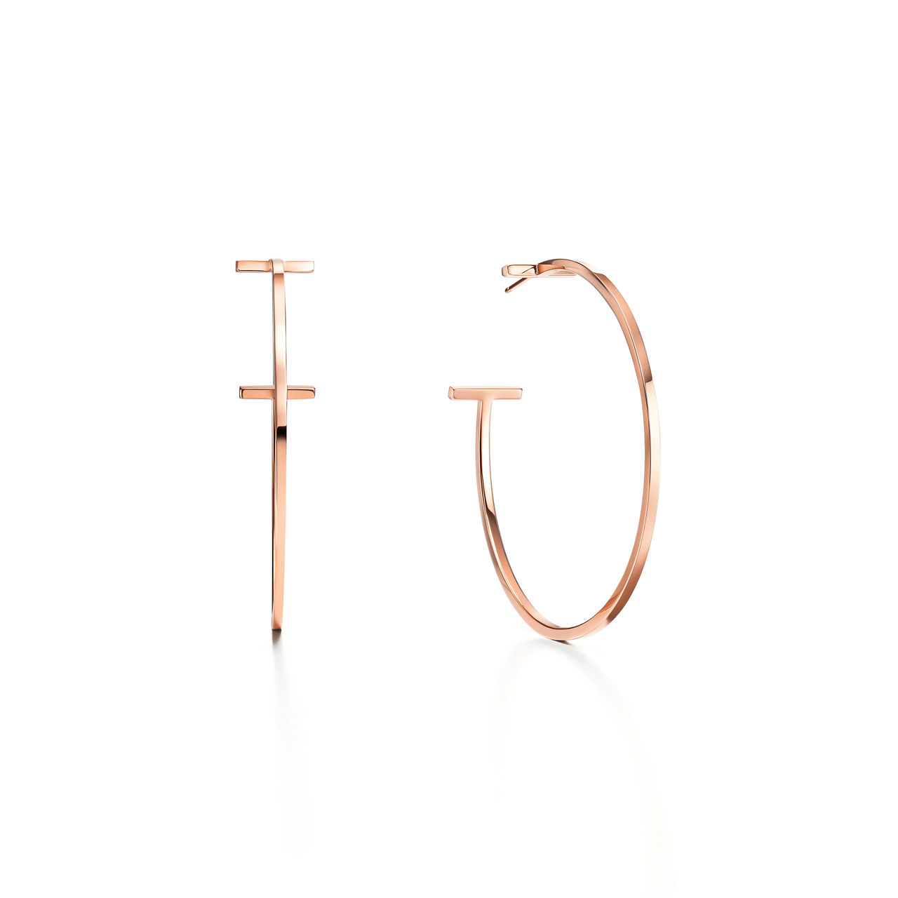 Tiffany T:Wire Hoop Earrings in Rose Gold image number 0