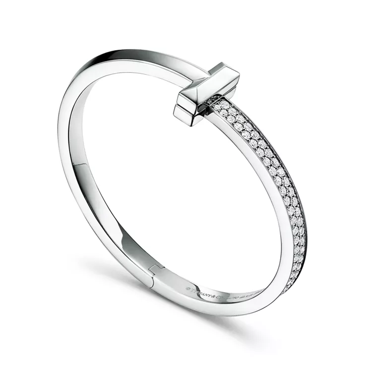 Tiffany T:T One breiter aufklappbarer Armreif mit Diamanten in Wei&szlig;gold, 4